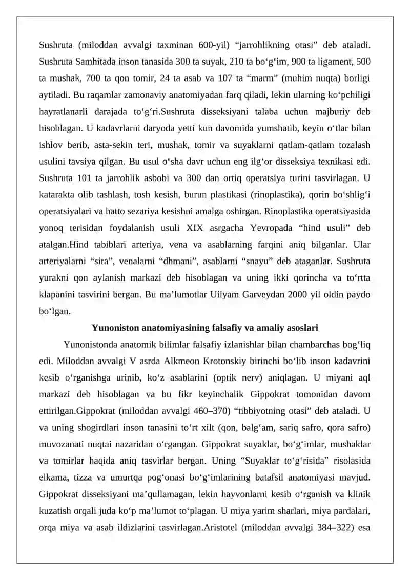 Anatomiya fanining rivojlanish tarixi 4