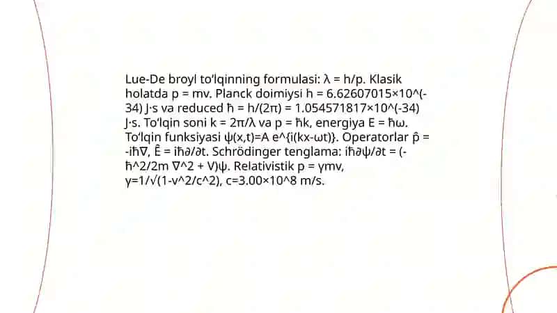 Kvant nazariyasi Lue-De broyl 4