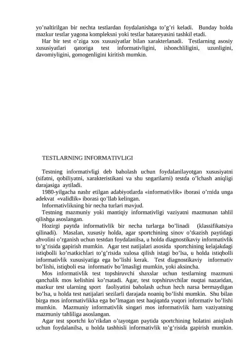 MA’RUZA. TESTLAR NAZARIYASI ASOSLARI 4