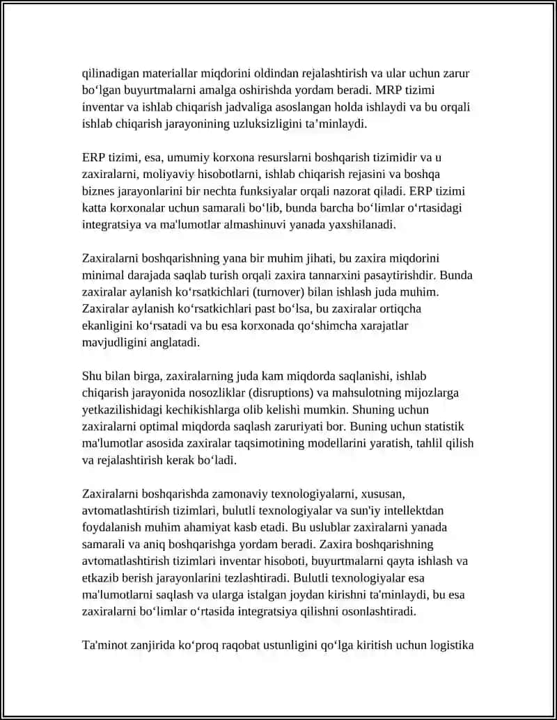 ISHLAB CHIQARISH LOGISTIKASI 4