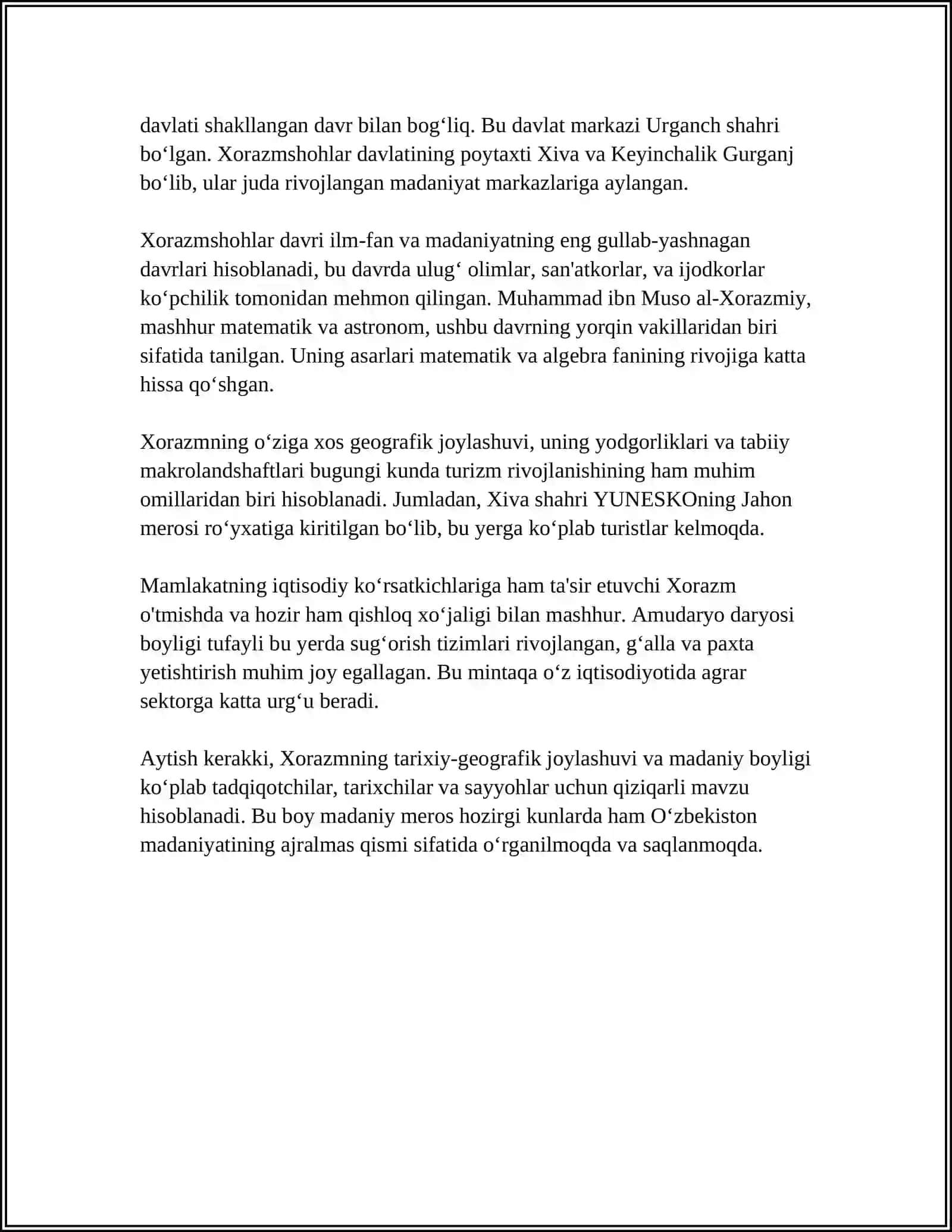 XORAZMIY GEOGRAFIYASI 4