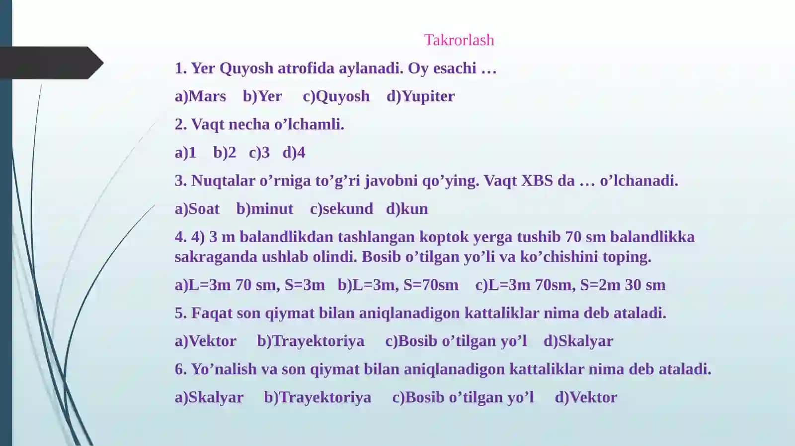 To‘g‘ri chiziqli tekisharakat tezligi 4