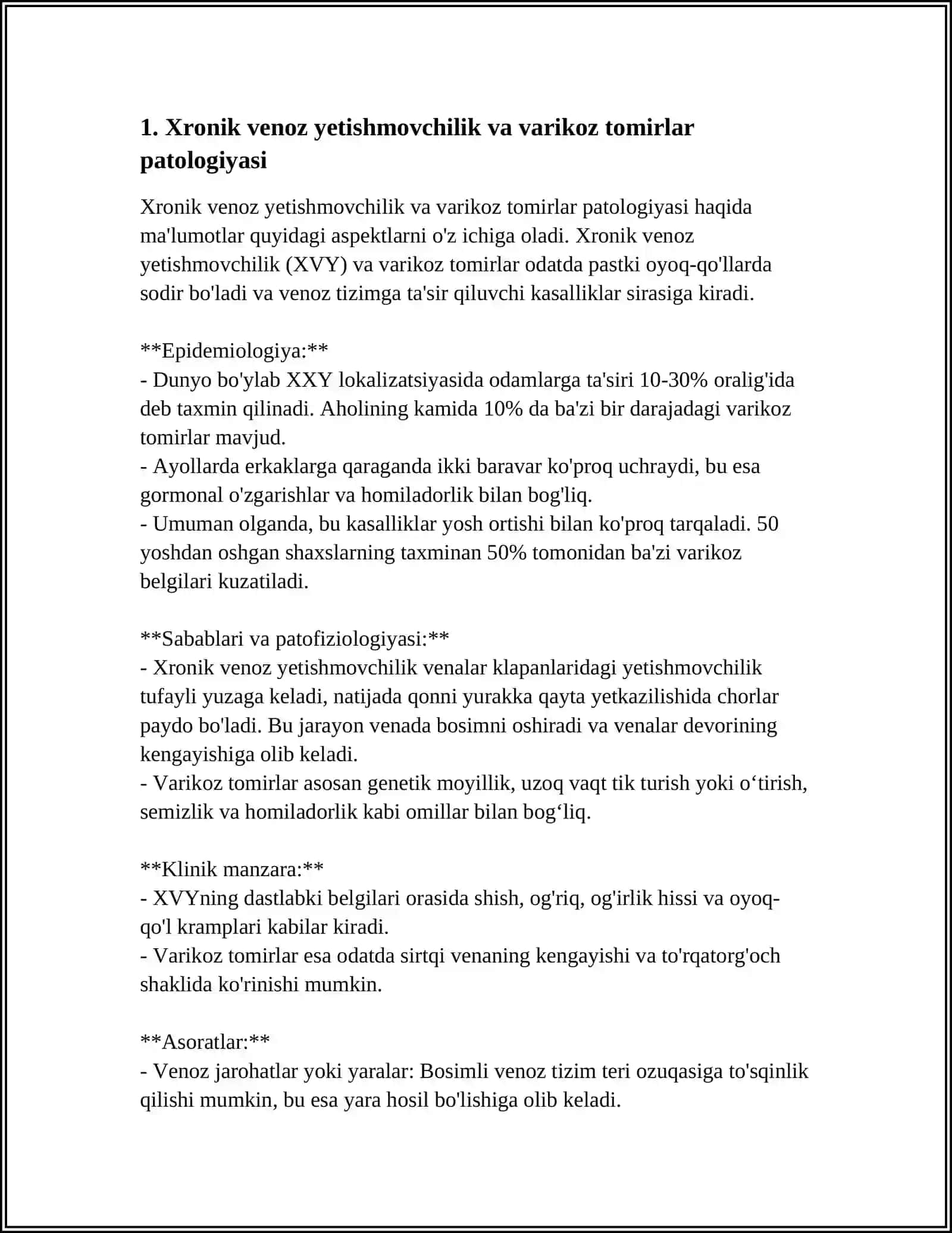 VENA VA LIMFA TOMIRLARI PATOLOGIYASI 4