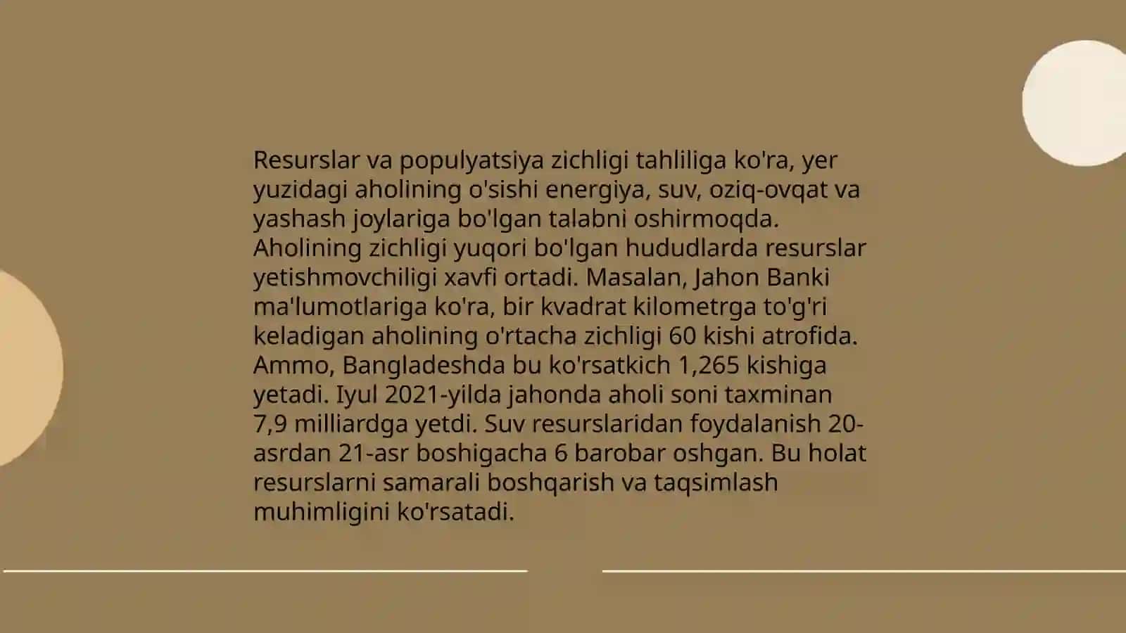 Populyatsiya zichligining muvozanati holati 4