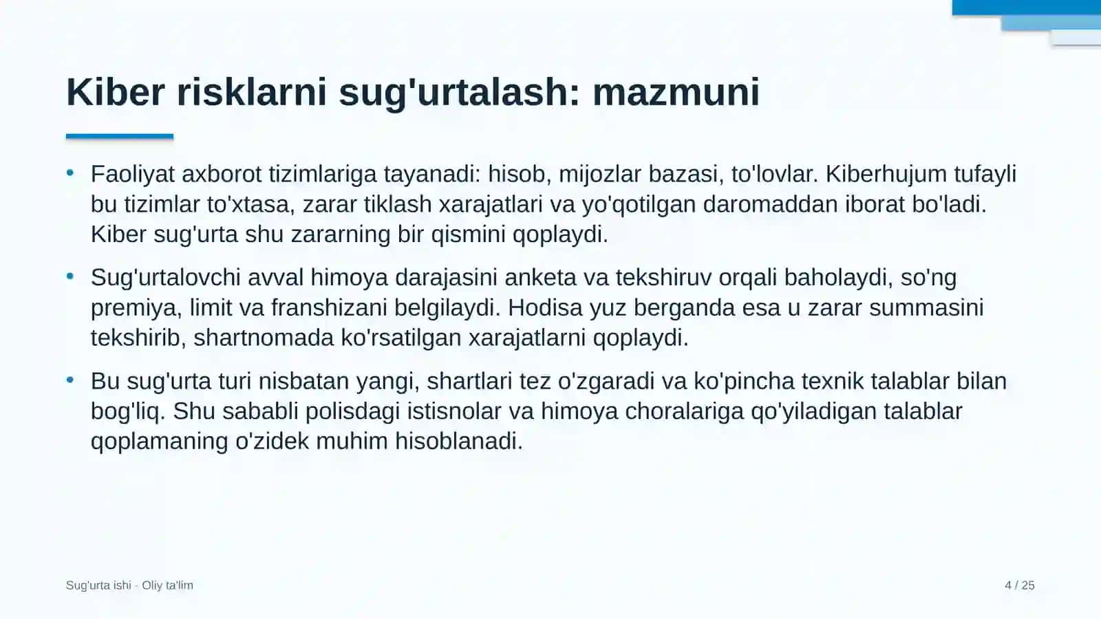 Asalarichilikda kiber risklarni sug'urtalash 4