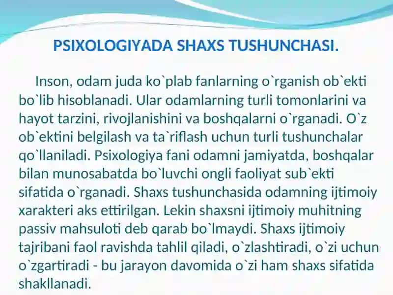 SHAXS VA UNING MOHIYATI 4