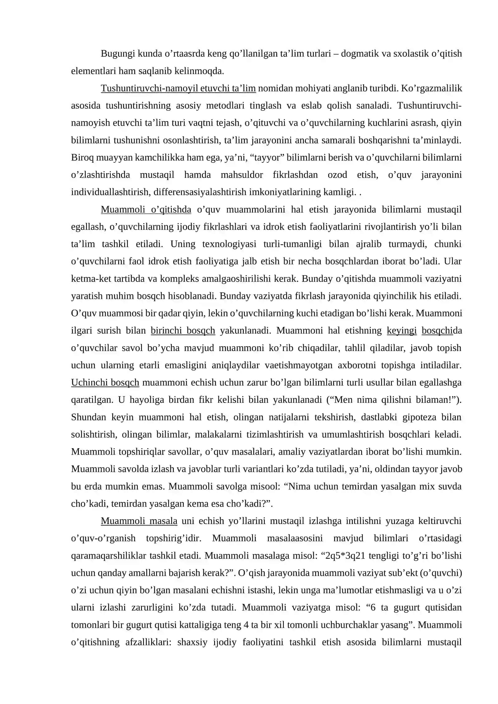 Ta’limni tashkil etish shakllari va turlari 4