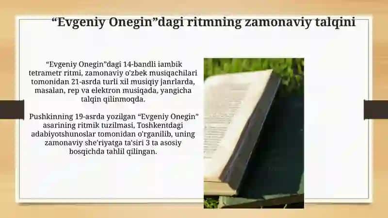"Yevgeniy Onegin" sheʼriy romanini mutola 4