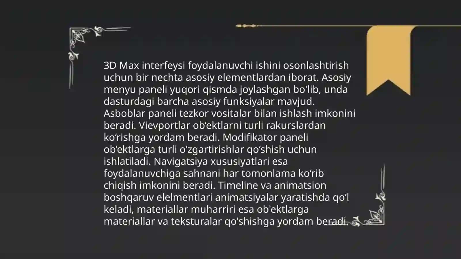 3D Max dasturi to'g'risida umumiy ma'lumot 4