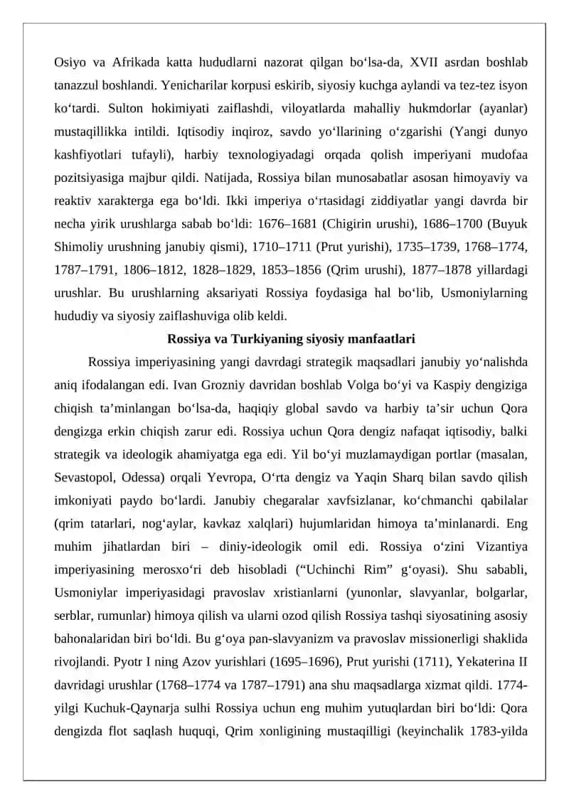 Yangi davrda Rossiya-Turkiya urushlari 4