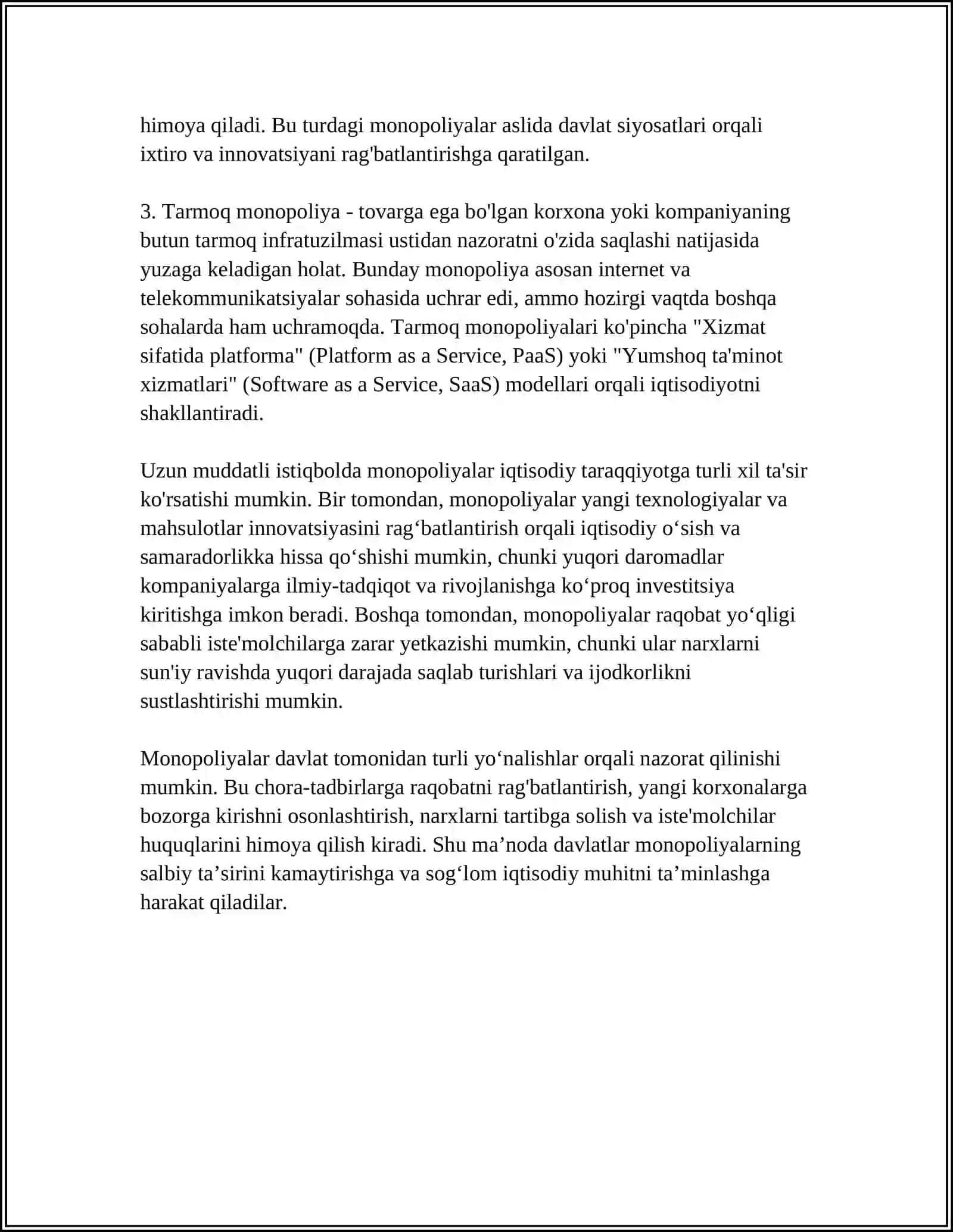 O'zbekiston Iqtisodiyotidagi Yirik Manopoliyalar 4