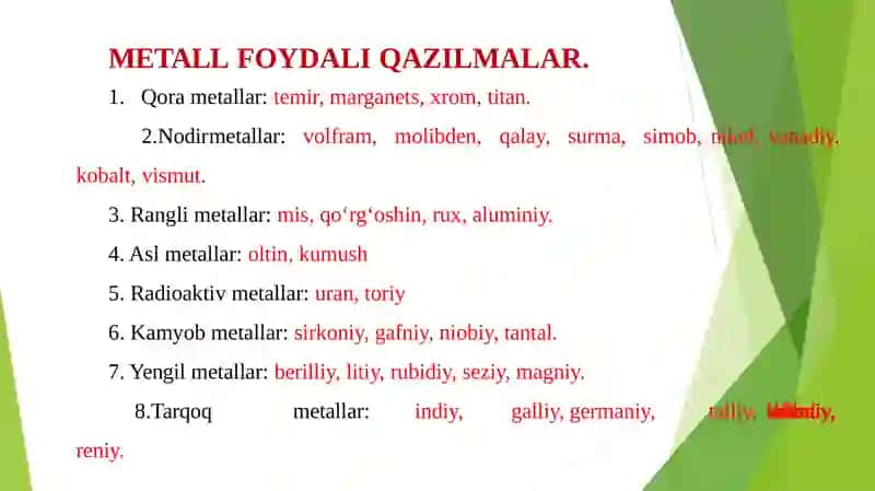 Foydali qazilma konlarining sanoat tasnifi 4