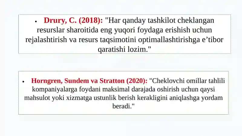 Cheklovchi omillar-Limiting factor Analysis 4