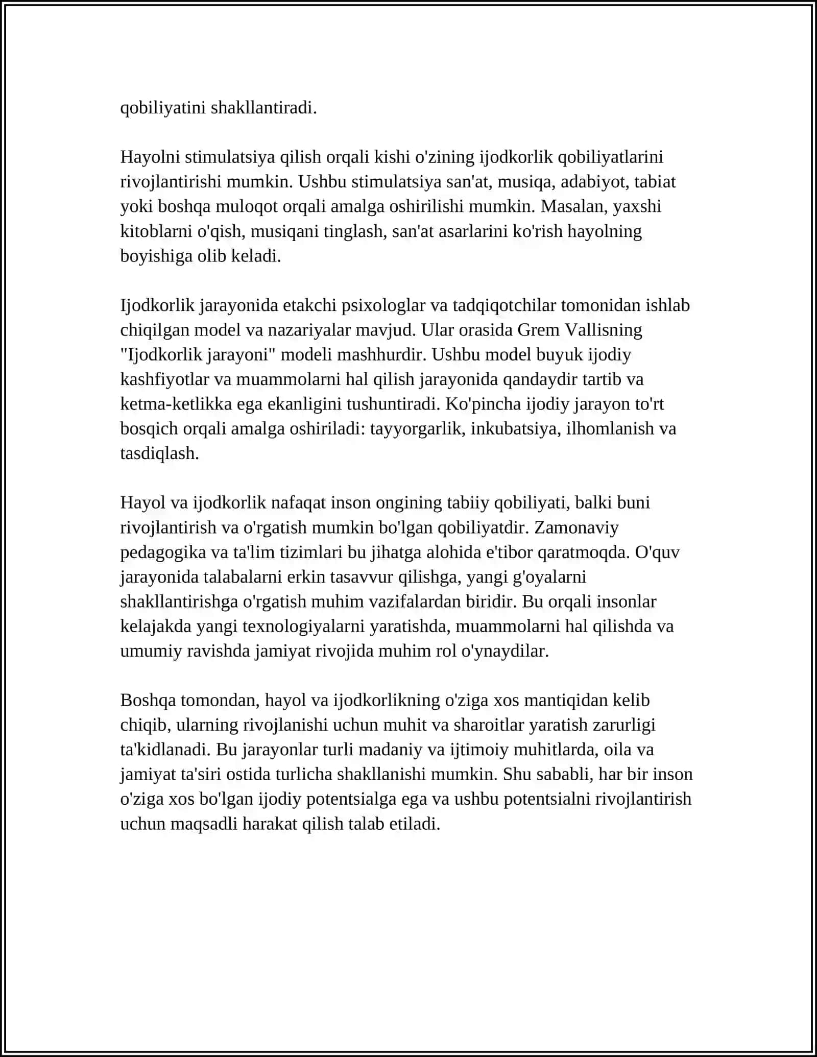 Hayol va Ijodkorlik 4