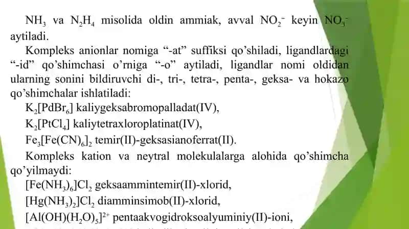 Koordinatsion birikmalar 4