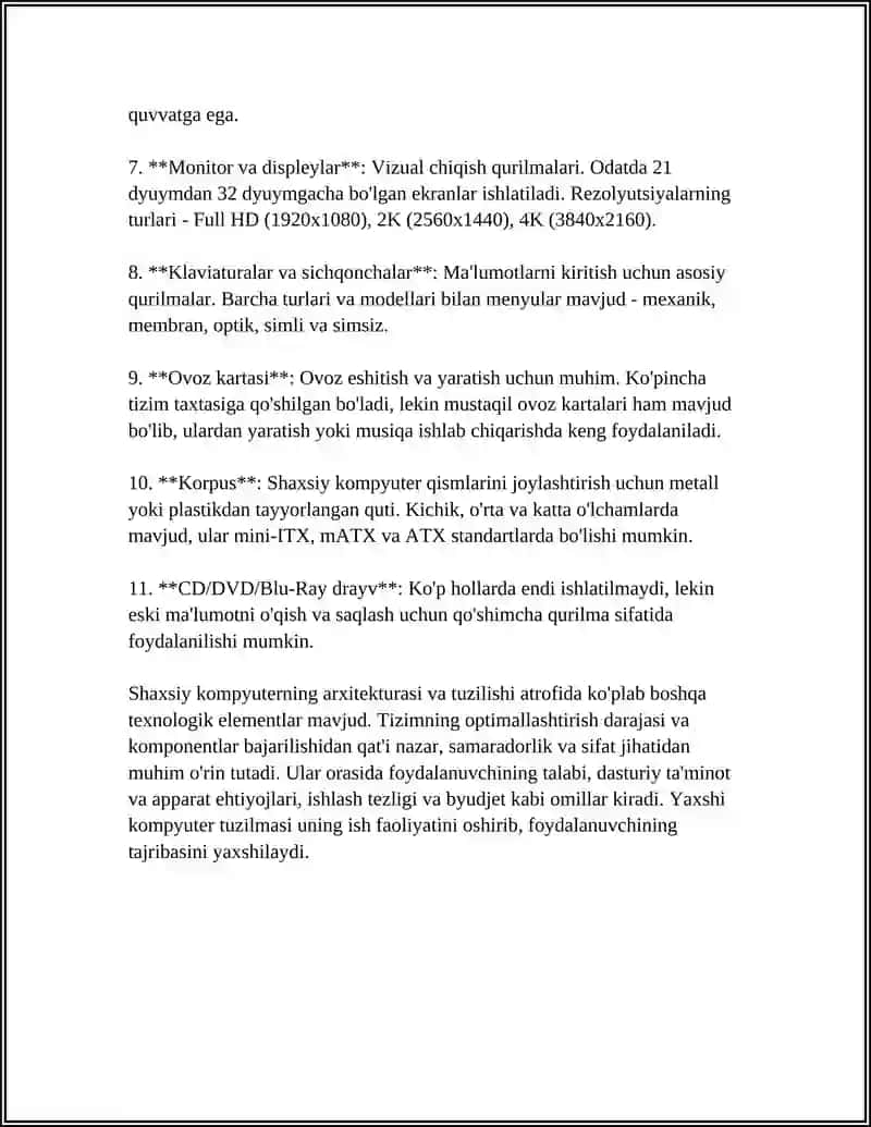 SHAXSIY KOMPYUTERNING TUZILISHI 4