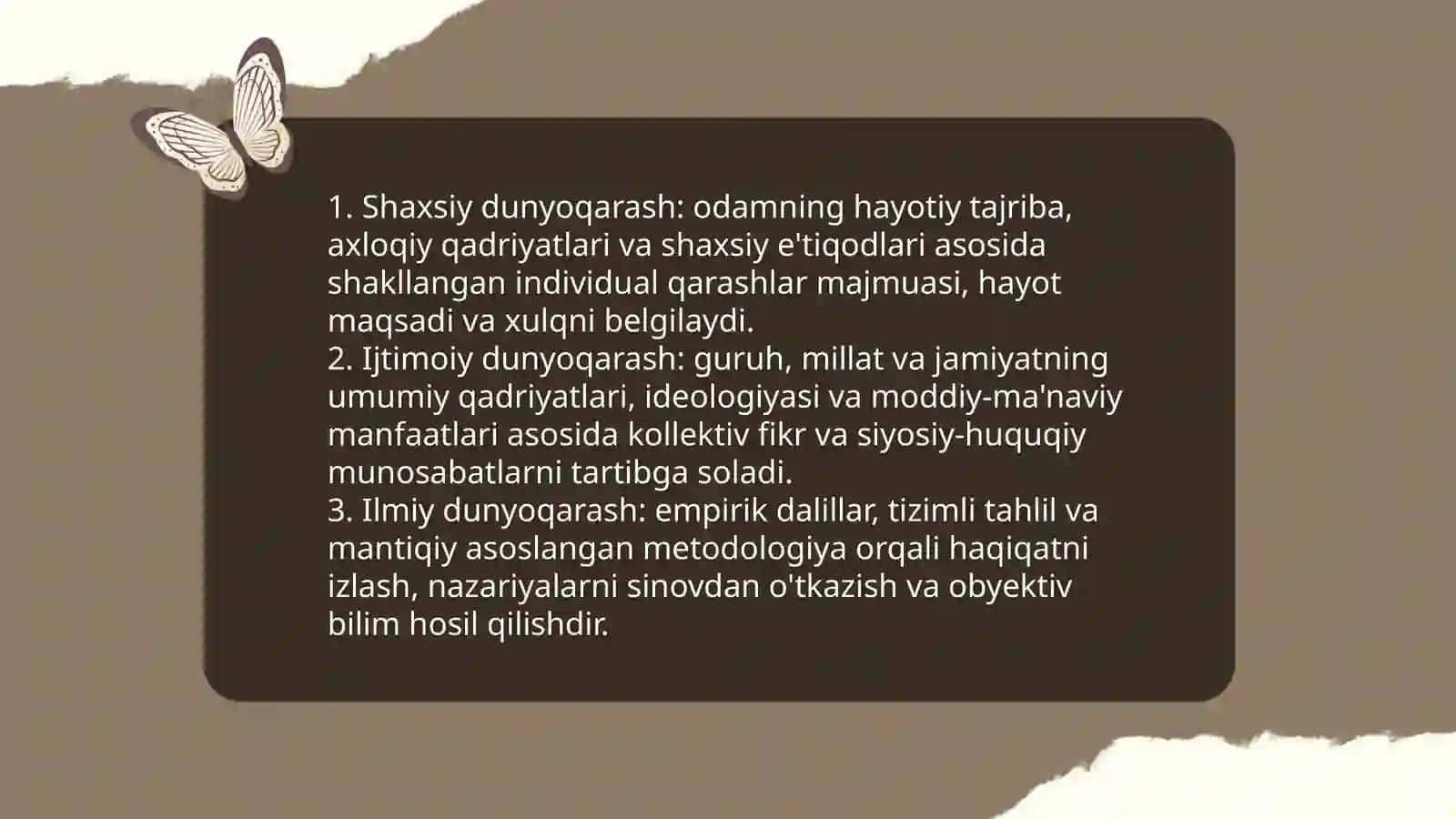 Falsafaning fan va dunyo qarashiga doir mohiyati 4
