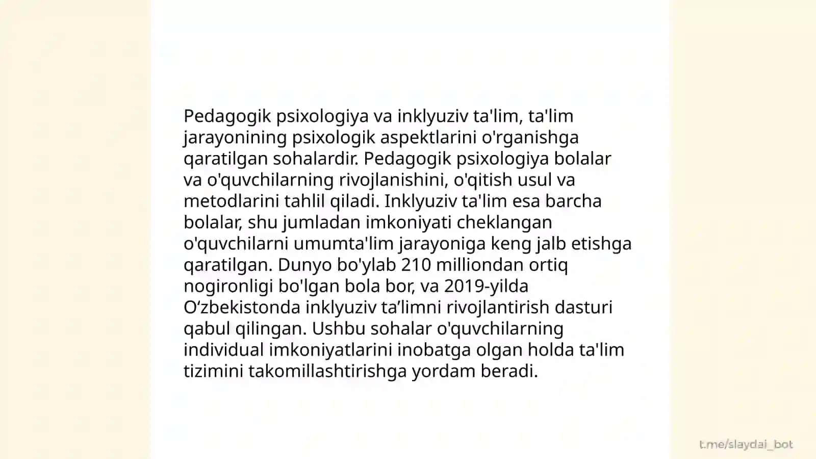 Inklyuziv taʼlimning pedagogik psixologik shartlari 4