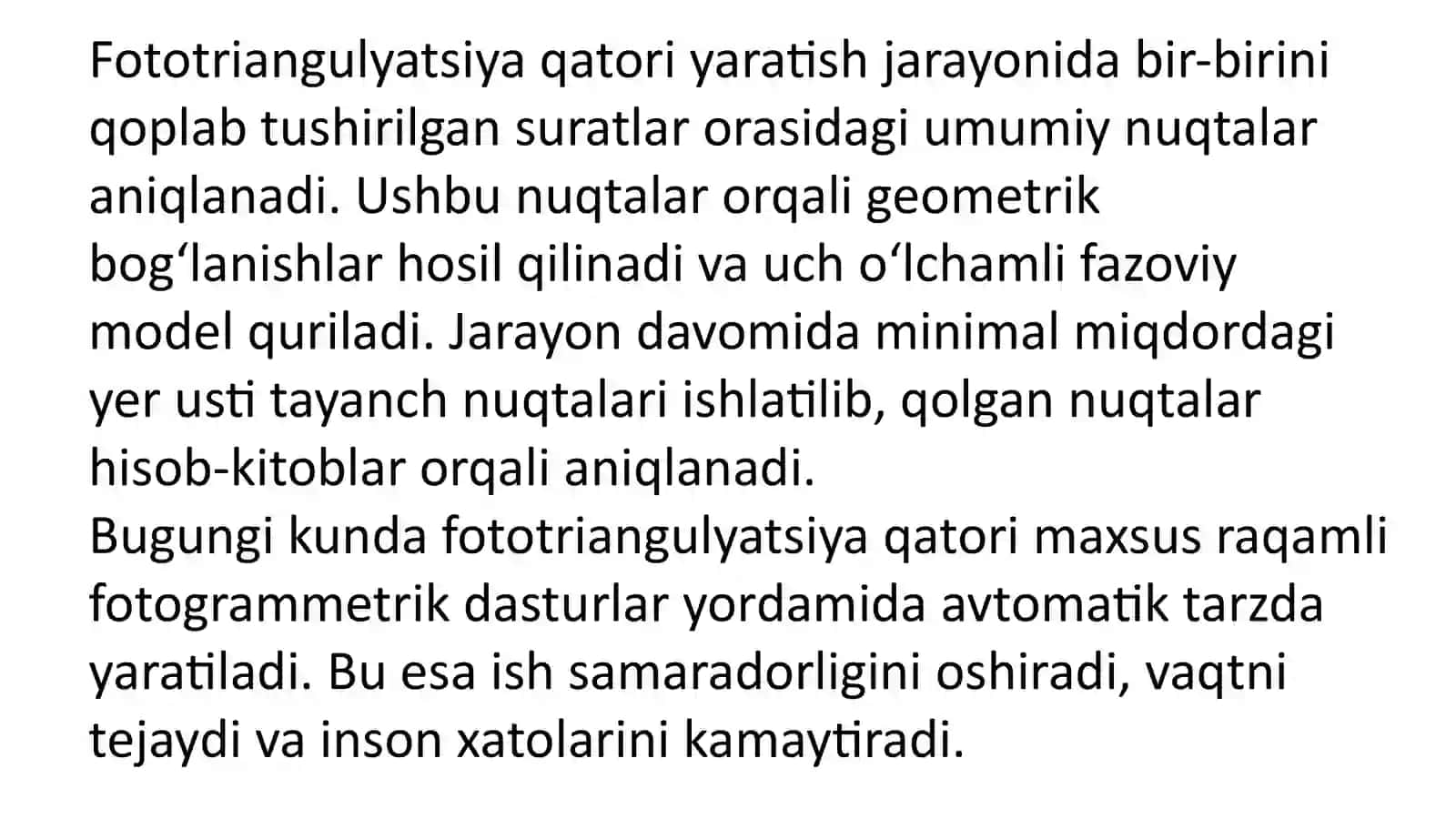 Fotogrammetrik Fototriangulyatsiya Qatorini Yaratish 4
