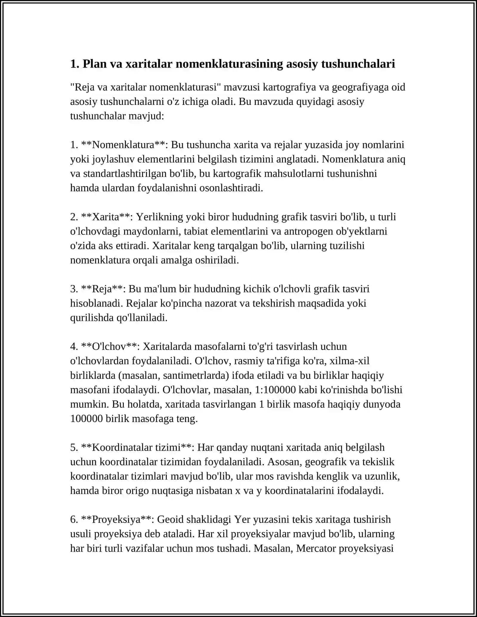 PLAN VA XARITALAR NOMENKLATURASI, SHARTLI BELGILAR 4