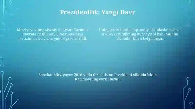 Shavkat Mirziyoyevning siyosiy faoliyati 4