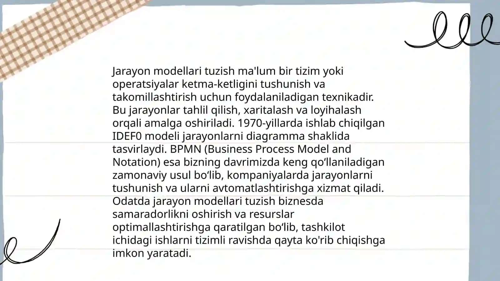 Jarayonlarning turlarini model orqali aniqlash 4
