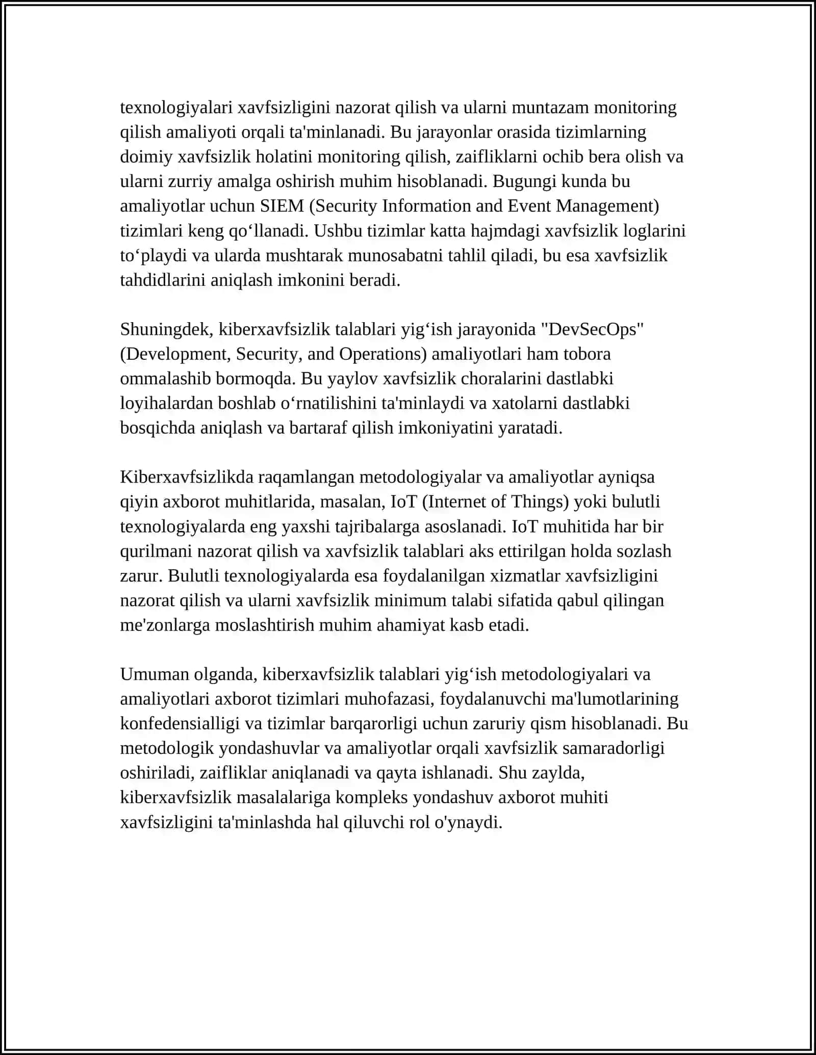 KIBERXAVFSIZLIK TIZIMLARDA TALABLARNI MUHANDISLIK QILISH 4