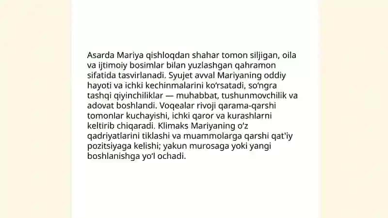 Omina Shenliko'g'li Mariya asari 4