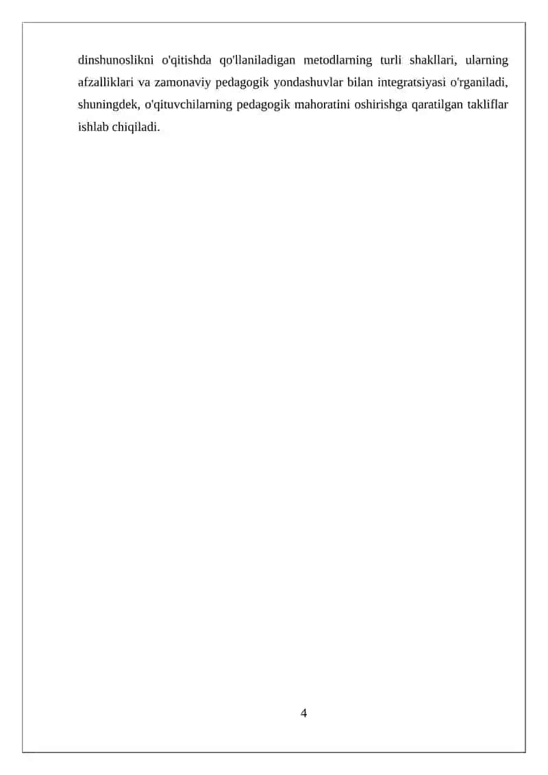 Maxsus fanlarni o'qitish metodikasi(Dinshunoslik) 4