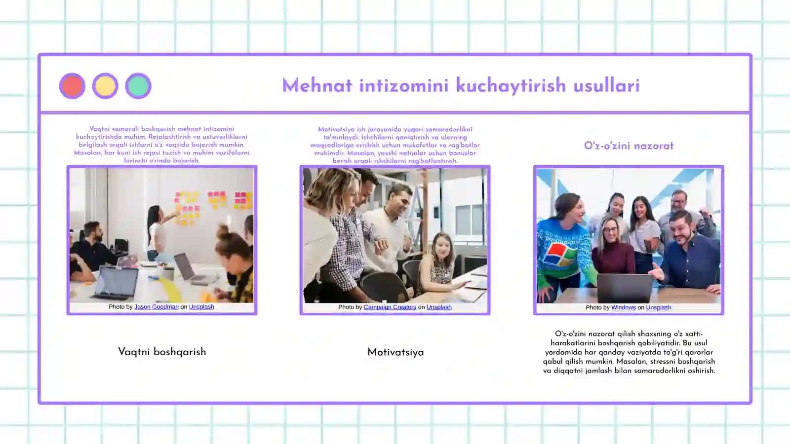 Mehnat intizomini mustahkamlash masalalari 4