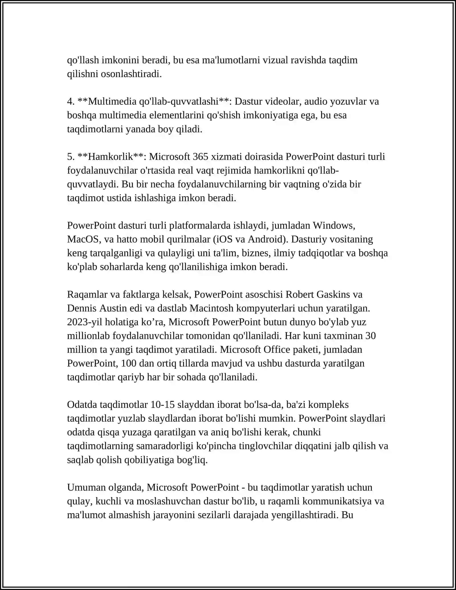 MS POWER POINTDA IMKONIYATLARI 4