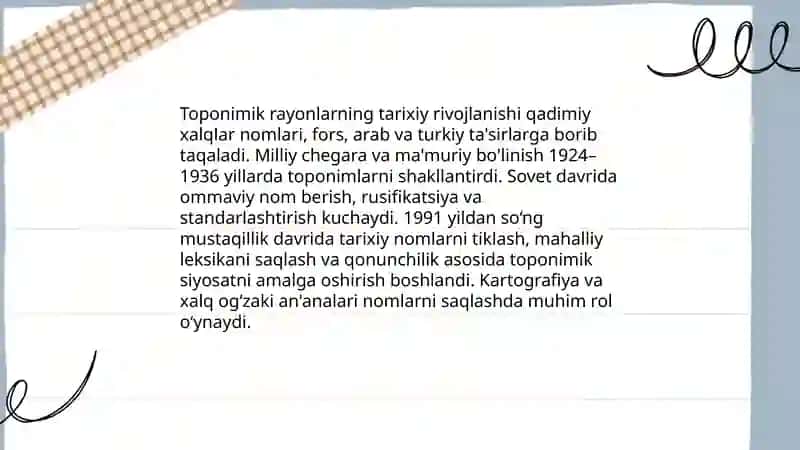 O‘zbekistonning toponimik rayonlari 4