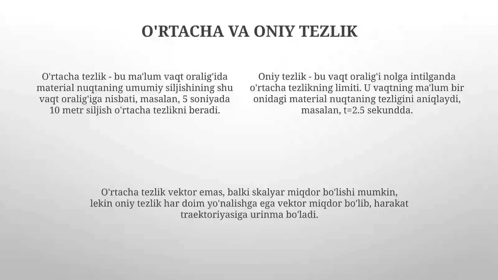 Tezlik va Tezlanish 4