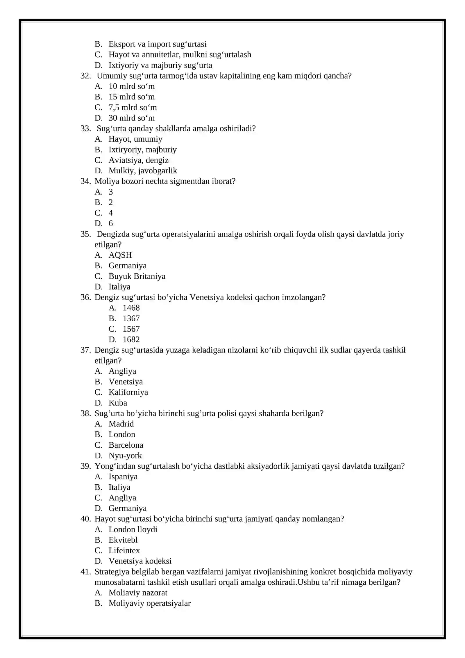 Moliya test 80 ta 4