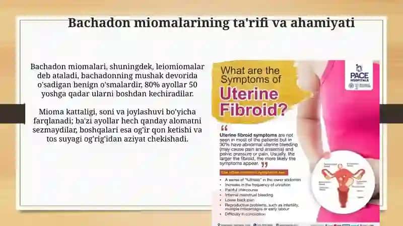 Bachadon miomasi. Endometrioz. Bachadon miomasi tasnifi. 4