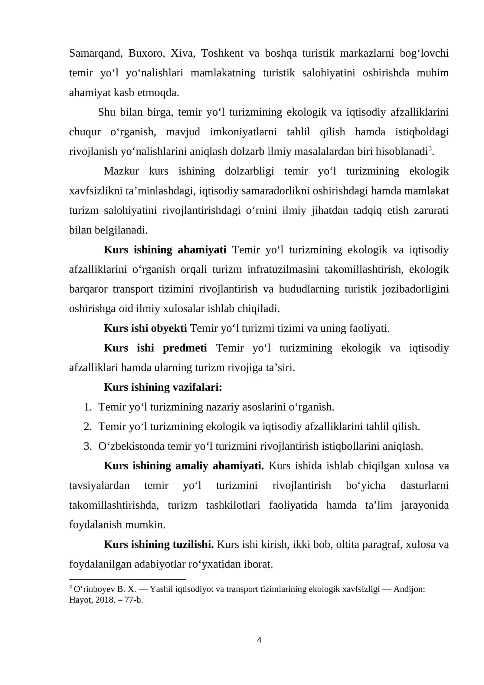 TEMIR YO'L TURIZMI: EKALOGIK VA IQTISODIY AFZALLIKLARI. 4