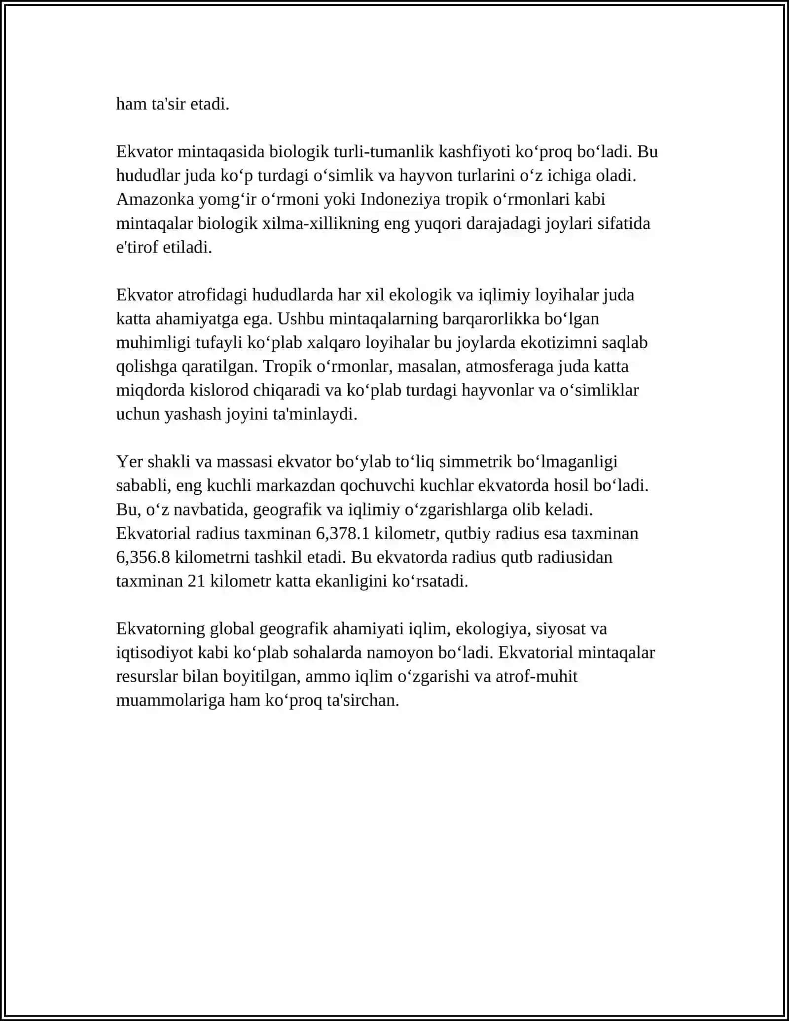 EKVATOR. MERIDIAN VA PARALLEL CHIZIQLAR. UFQ VA UNING TOMONLARI. XARITA. NAVIGATOR 4