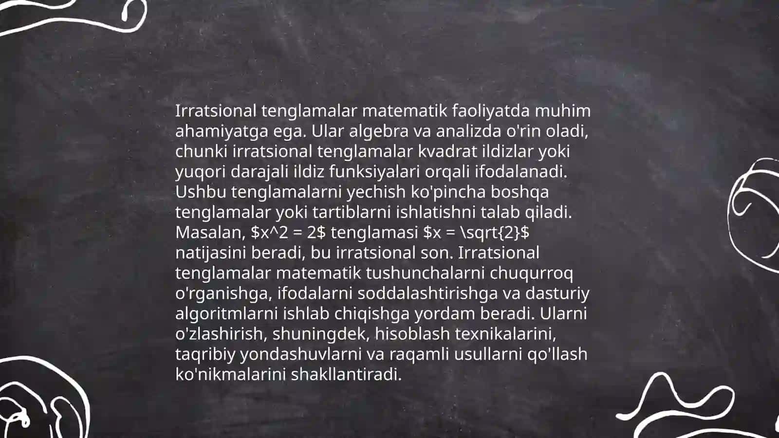 Irratsional tenglamalarni oʻqitish metodikasi 4