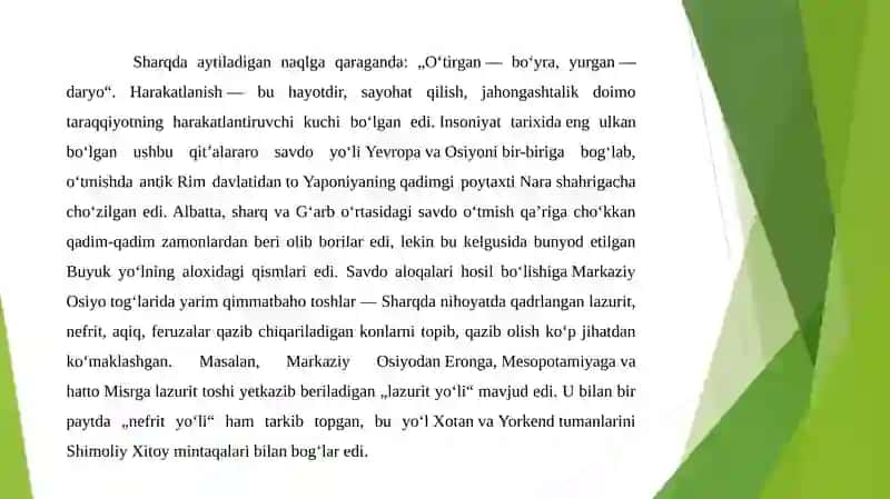 Buyuk Ipak yo’lining shakllanishtarixi 4