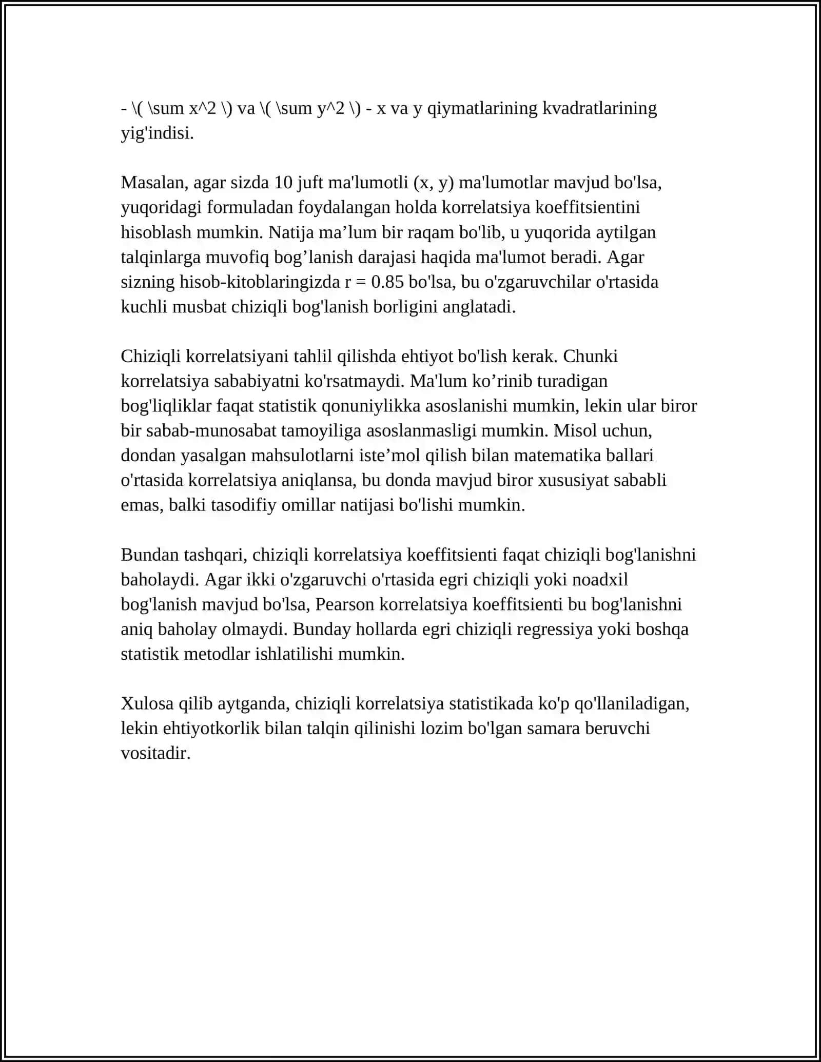 CHIZIQLI KORRELATSIYA 4