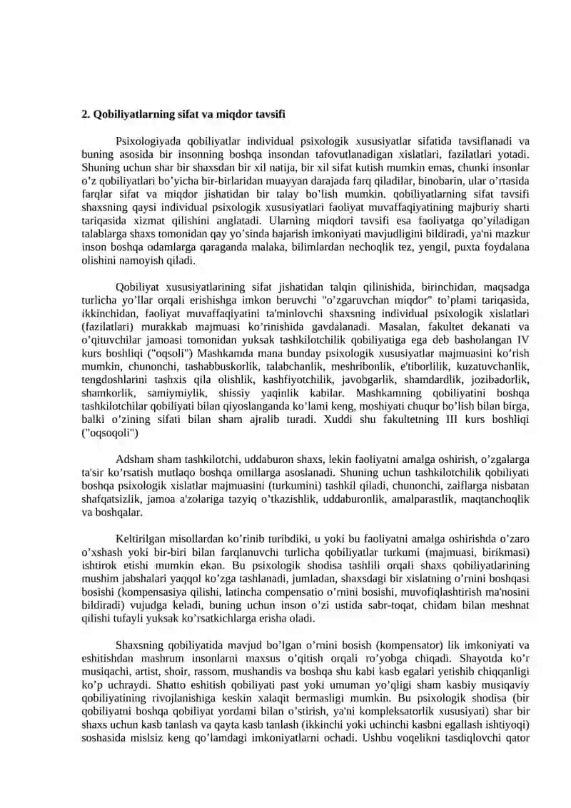 Qobiliyatlar tuzilishi turlari 4
