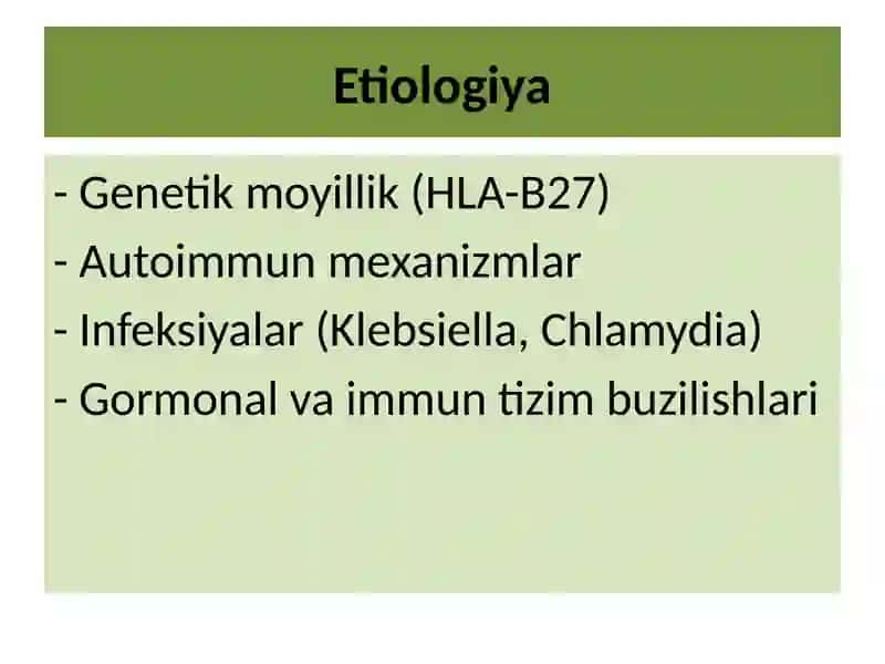 Bexterev kasalligi (ANKILOZLOVCHI SPONDILOARTRIT) 4