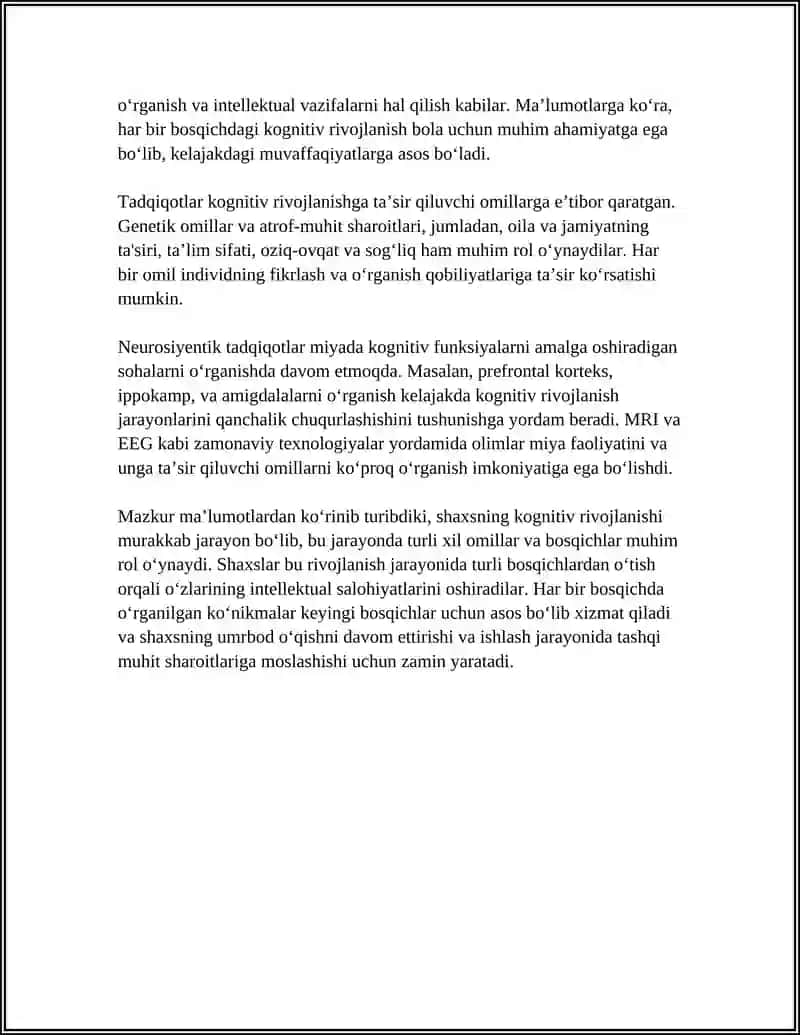 SHAXSNING KONGNITIV NAZARIYALARI 4