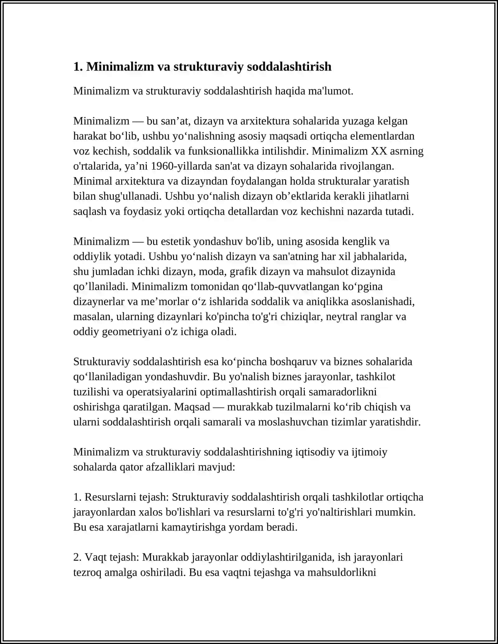 Minimalizm va strukturaviy soddalashtirish 4