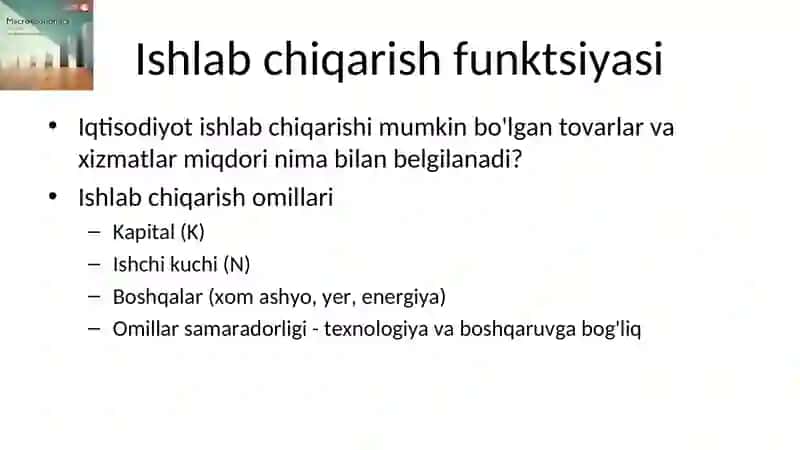 Unumdorlik, ishlab chiqarish va bandlik 4