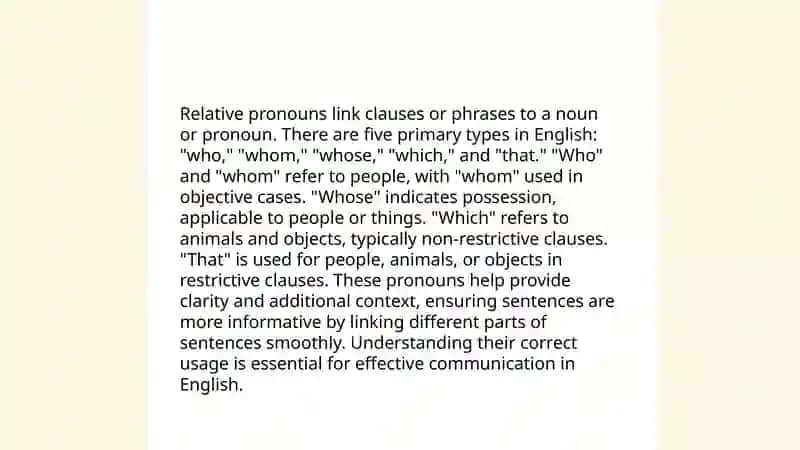 Relative pronouns 4