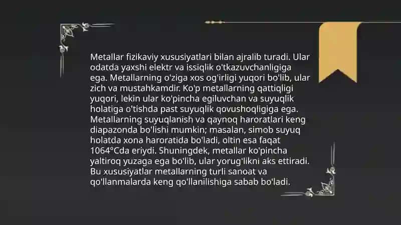 Metall va nometall xillari 4