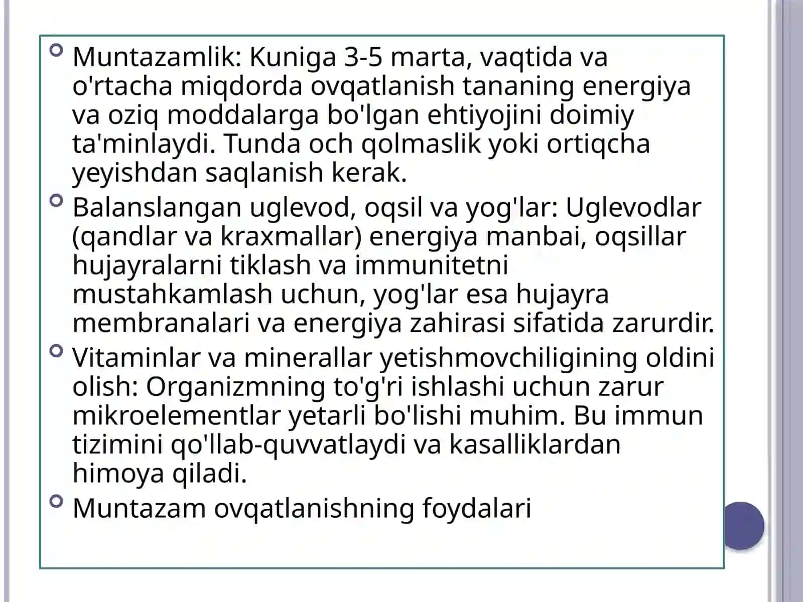 Sovg’a vazni saqlash uchun ovqatlanish qoidalar 4