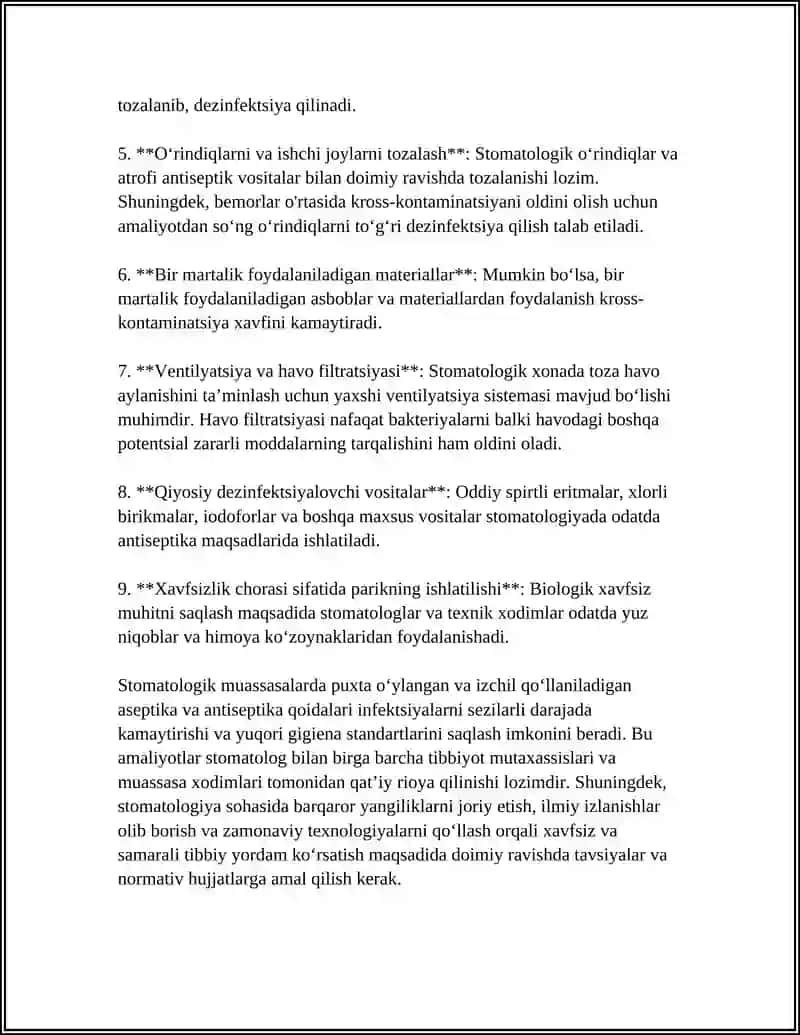 STOMATOLOGIYADA ASEPTIKA VA ANTISEPTIKA 4