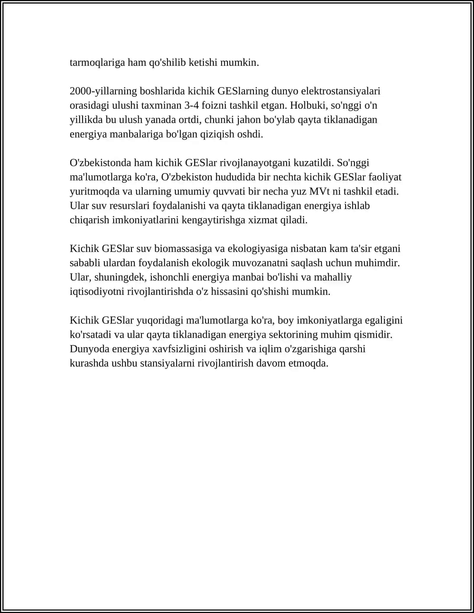 Kichik GESlar haqida 4